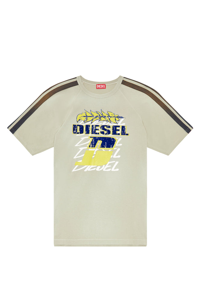 Faded T-shirt with flocked logo print (4)