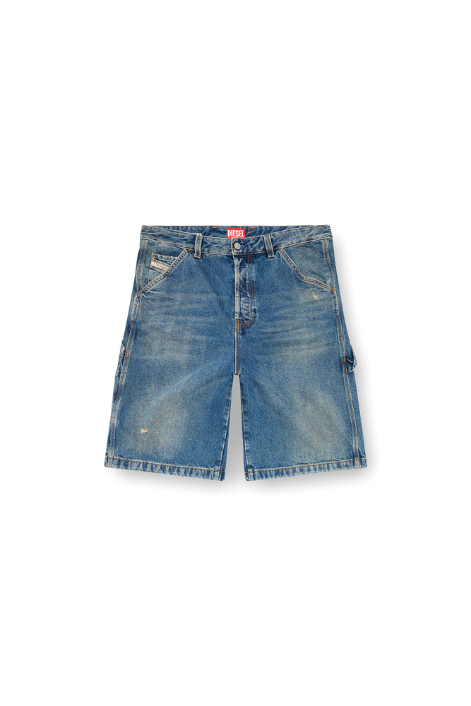 Denim utility shorts with dusty wash (3)
