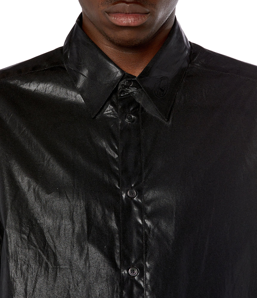 Poplin Shirt With Shiny Coated Effect (2)