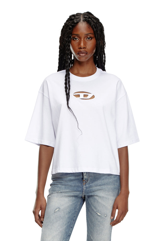 Boxy T-shirt with cut-out Oval D logo