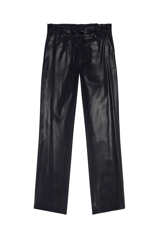 Cool Wool Pants With Denim-Trim Waist (4)