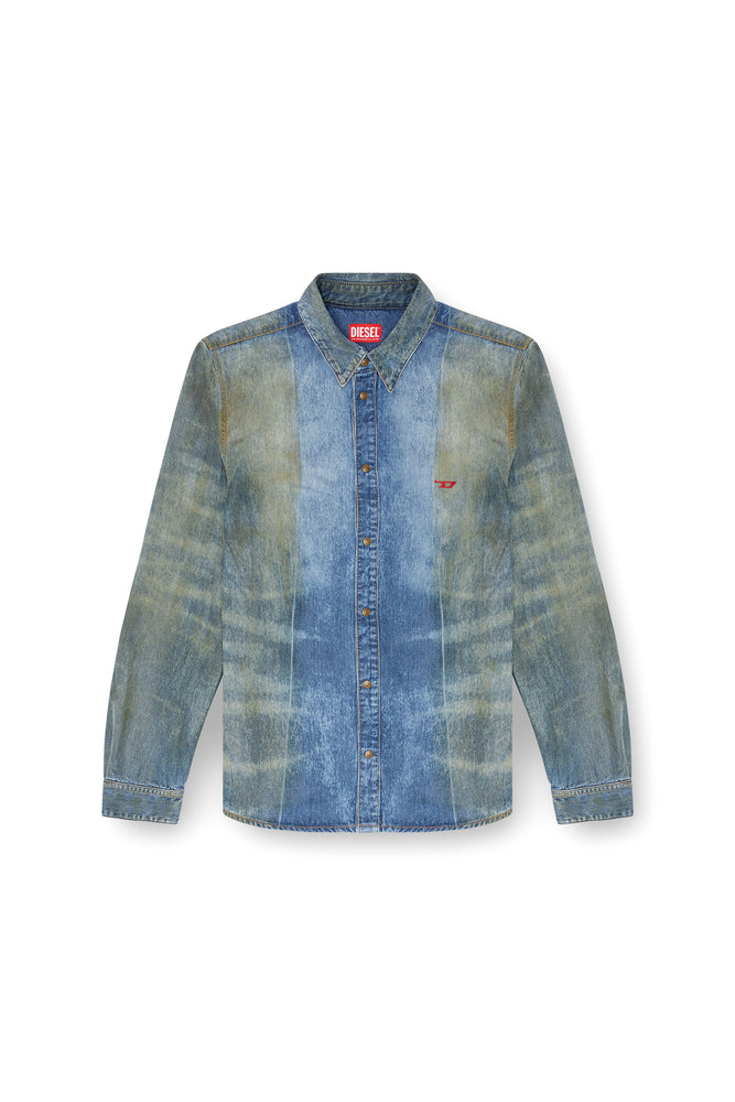 Denim Shirt With Solarised Folds (4)