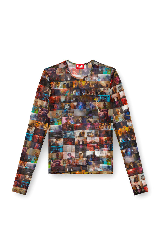 Stretch Tulle Top With Livestream Print (4)