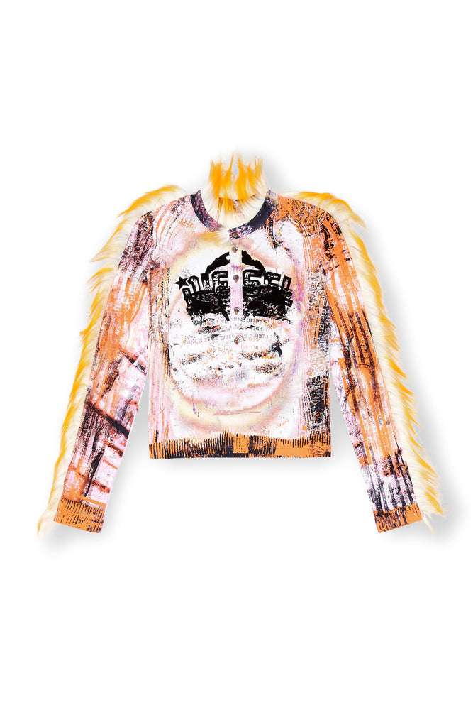 Cropped Henley Top With Fuzzy Trims (5)