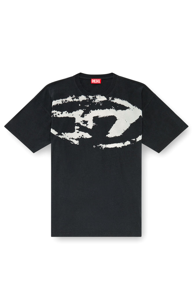 T-shirt with distressed flocked logo (3)