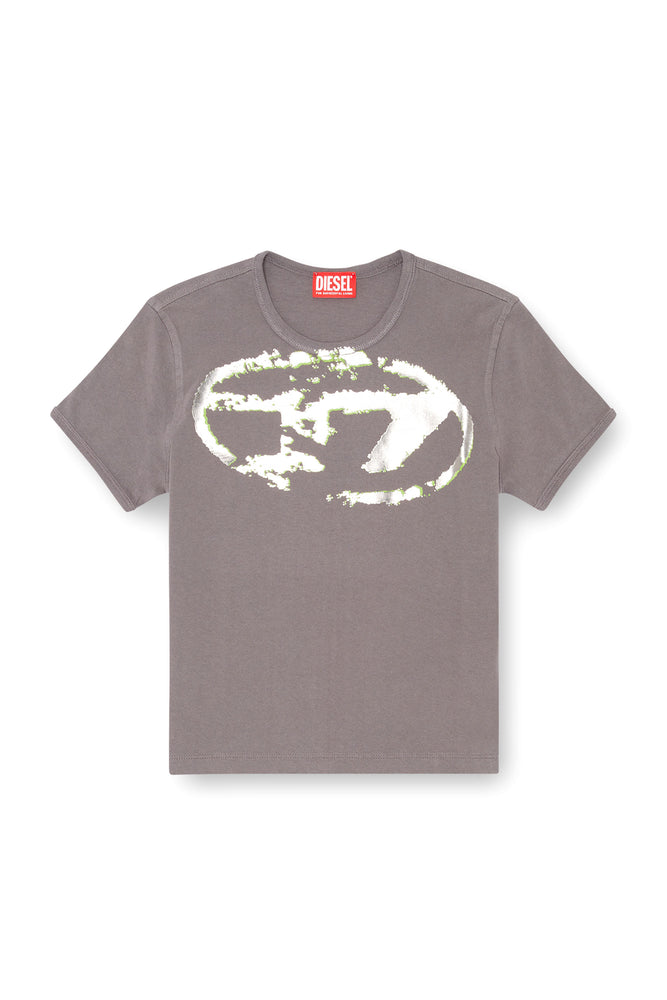 T-shirt with metallic flocked logo (4)
