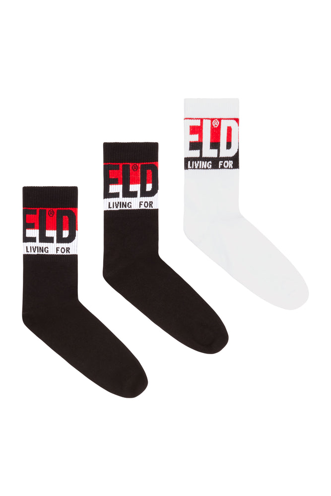 3-pack of socks with logo cuffs