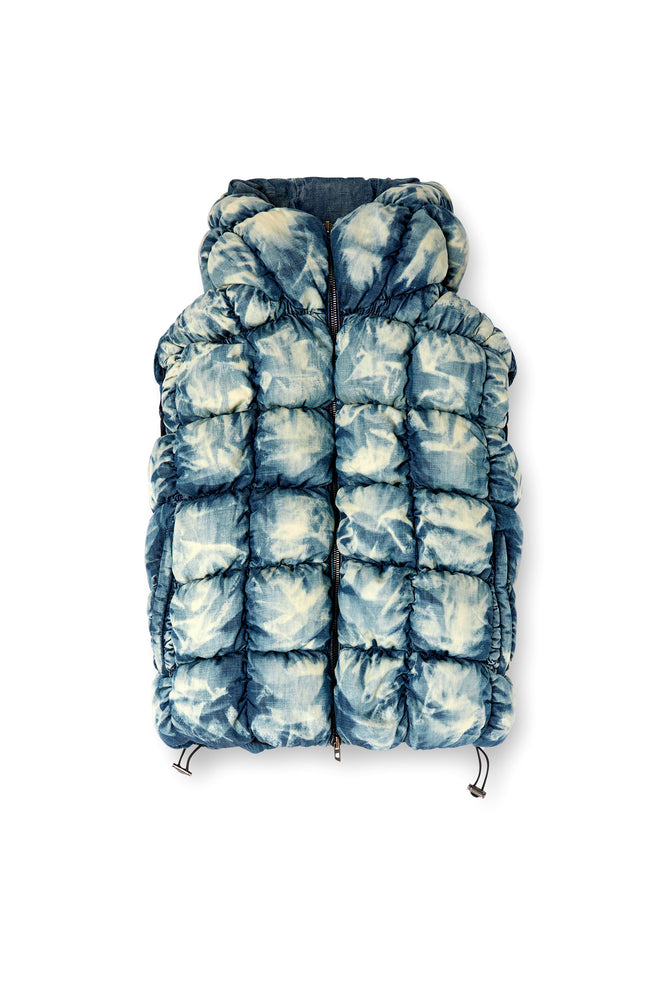 Tie-dyed denim puffer vest (5)