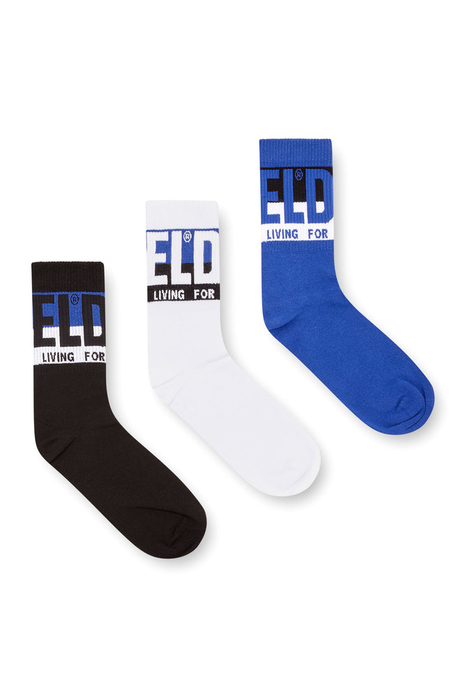 3-pack of socks with logo cuffs