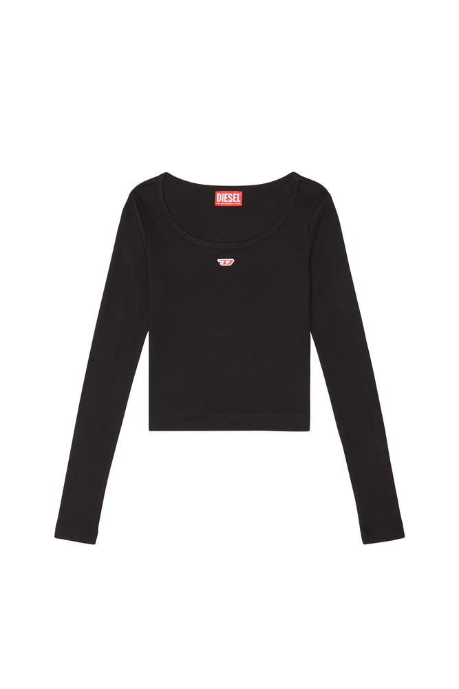 Long-sleeve top with embroidered D patch (3)