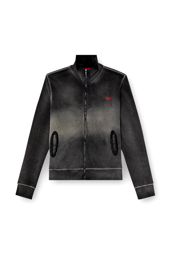 Waffle and jersey zip-up sweatshirt (3)