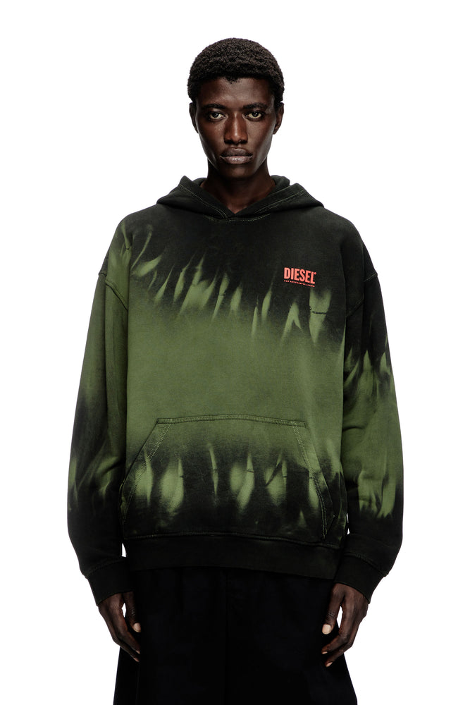 Tie-dyed hoodie with logo print