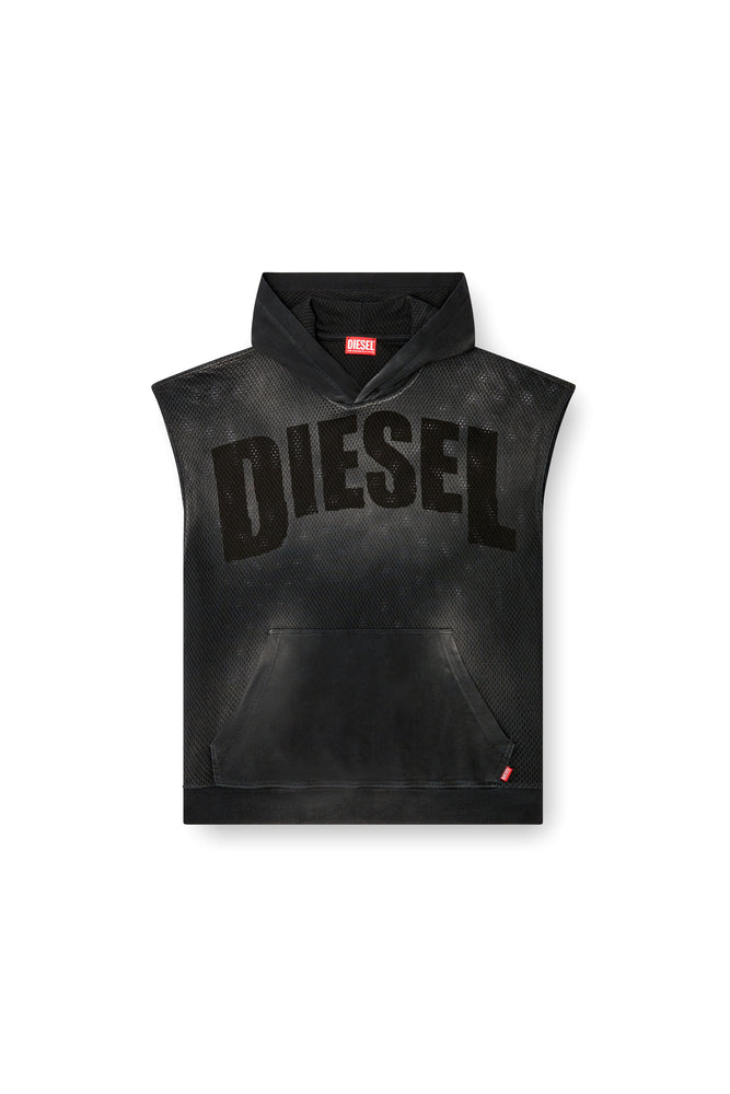 Sleeveless hoodie in mesh and jersey (3)