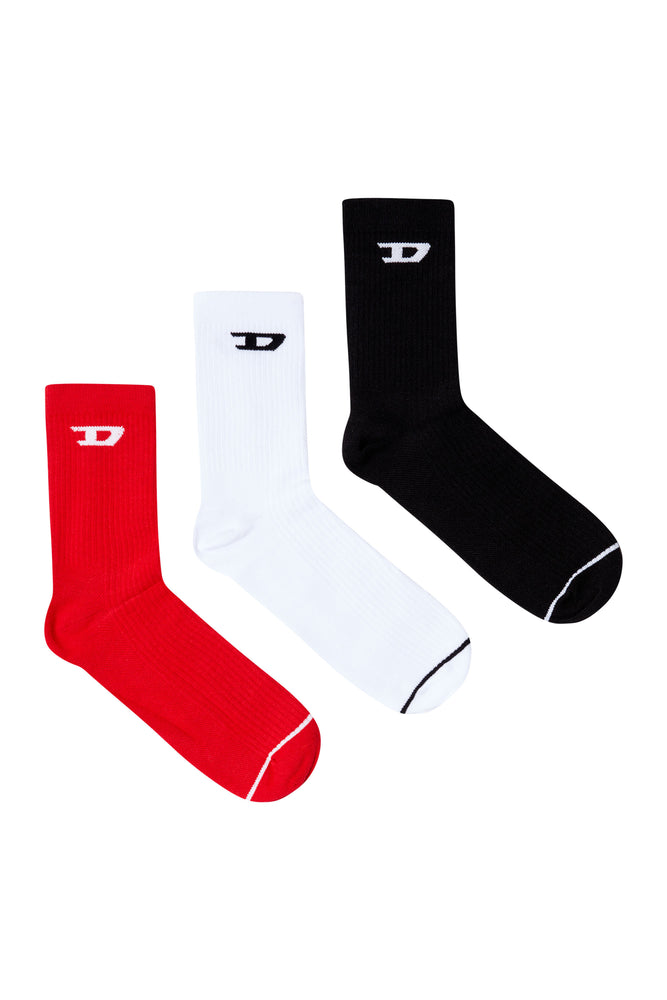 Three-pack ribbed socks with D logo | Diesel Online Three-pack ribbed socks with D logo | Diesel Online