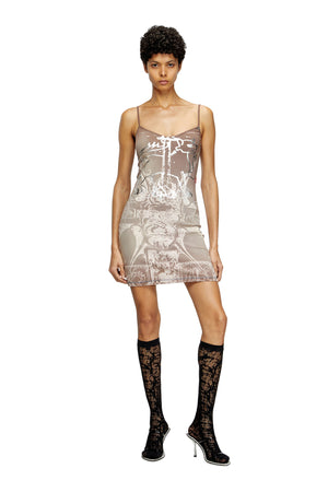 Mini dress with foil print | Diesel Online