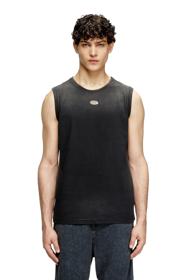 Faded tank top with cut-out Oval D | Diesel Online
