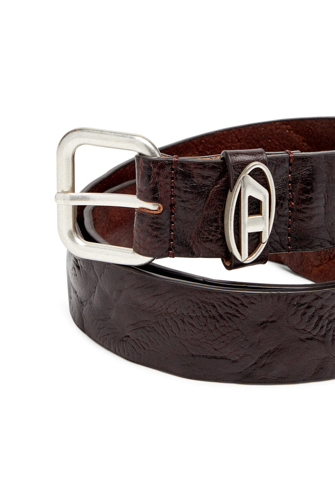 3.9cm logo-plaque wrinkled leather belt (2)