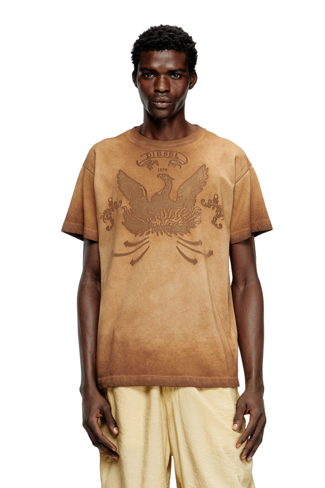 T-shirt with phoenix devoré | Diesel Online