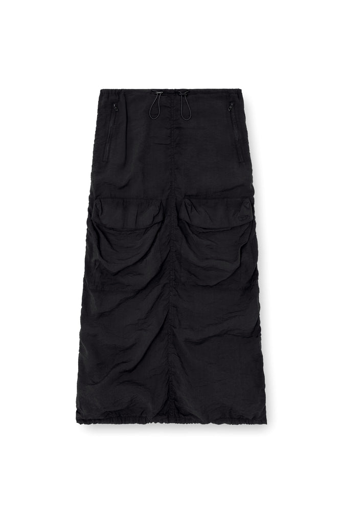 Cargo midi skirt in treated viscose-nylon (3)