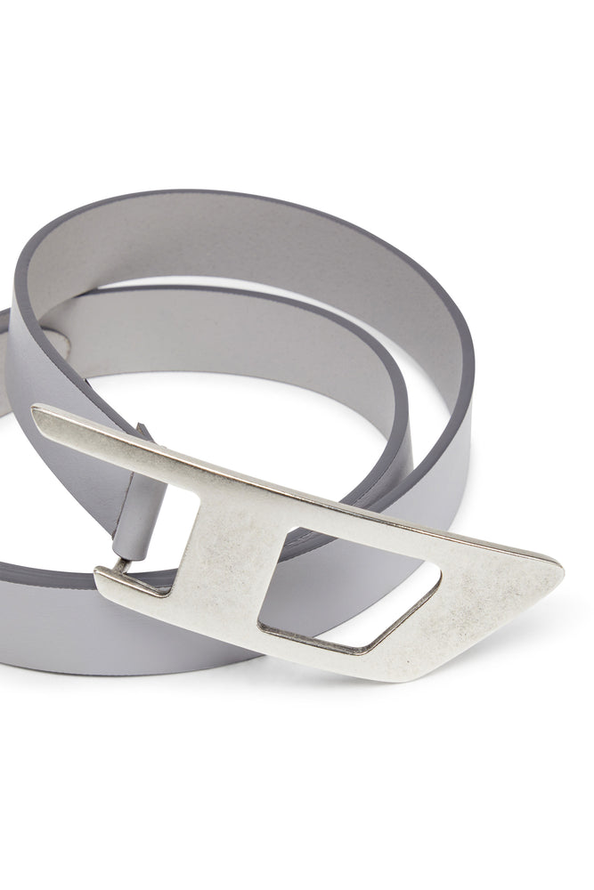 2.5cm slim leather belt with D buckle (2)