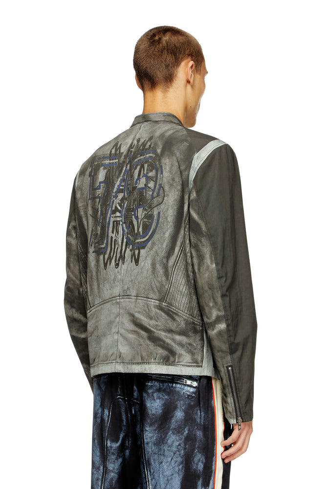 Biker jacket in printed canvas (1)