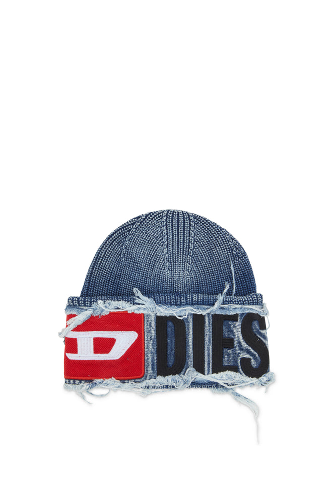 帽子 DIESEL 25aw K-Alliseo beanie Denim effect beanie with bold patch detail | Diesel Online