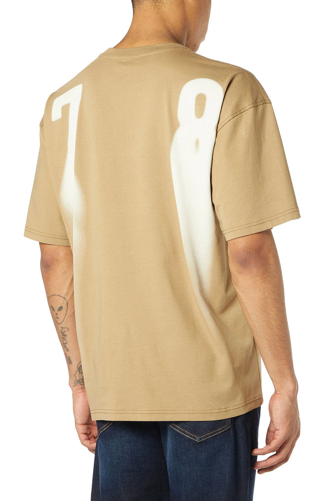 Cotton T-shirt with faded prints (1)