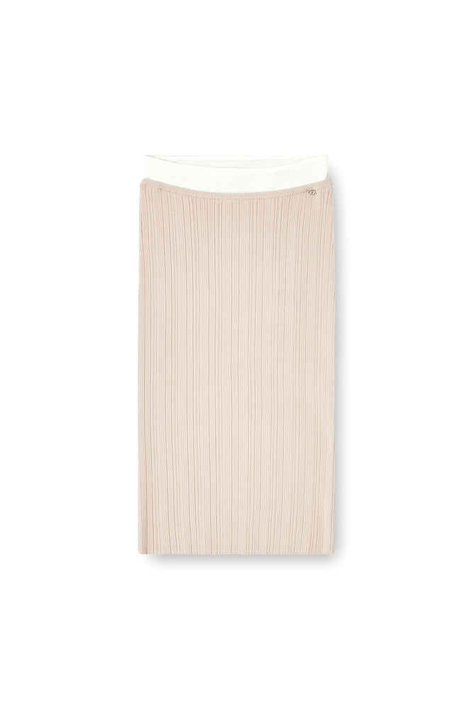 Ribbed knit skirt with contrast waistband (3)