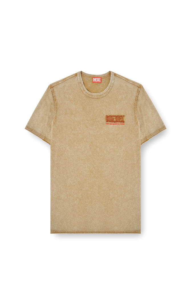 Acid-wash T-shirt with raw edges (3)