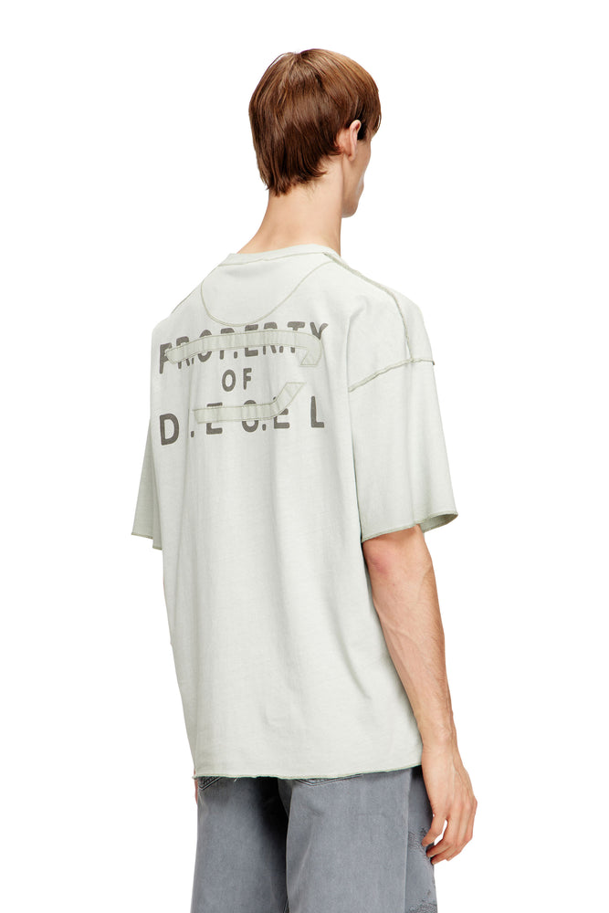 Relaxed cotton T-shirt with front and back print (1)