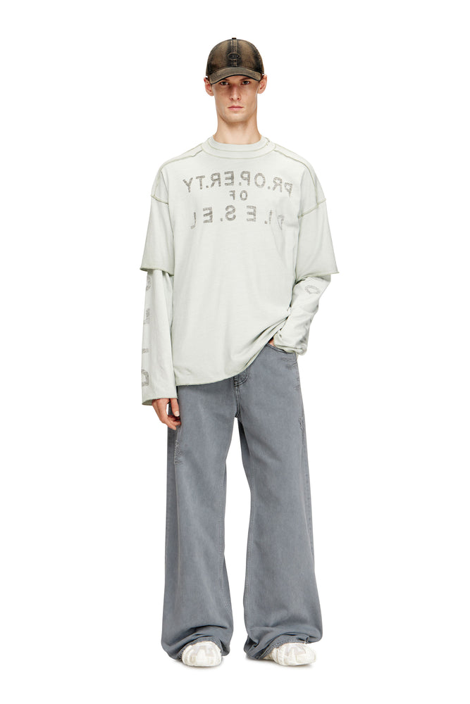 Relaxed cotton T-shirt with front and back print (2)