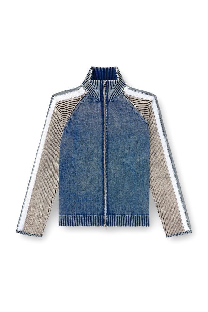 Zip-up cardigan with sporty bands (4)