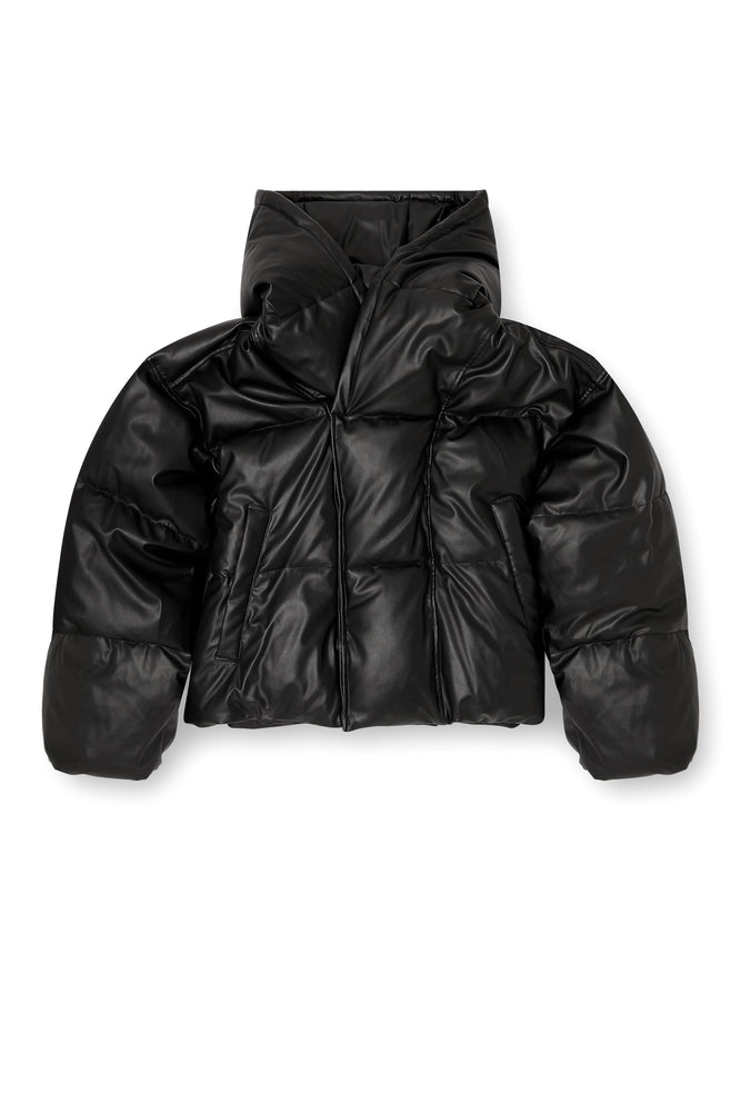 Hooded puffer jacket in coated fabric (4)