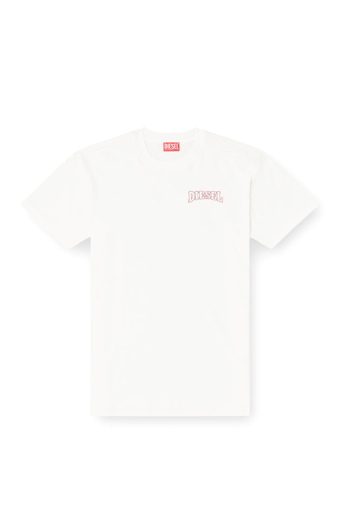 Regular cotton T-shirt with Diesel embroidery (3)