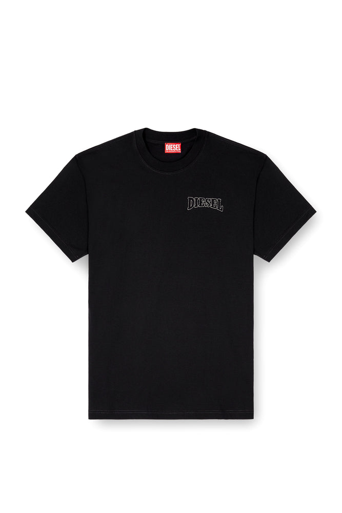Regular cotton T-shirt with Diesel embroidery (3)