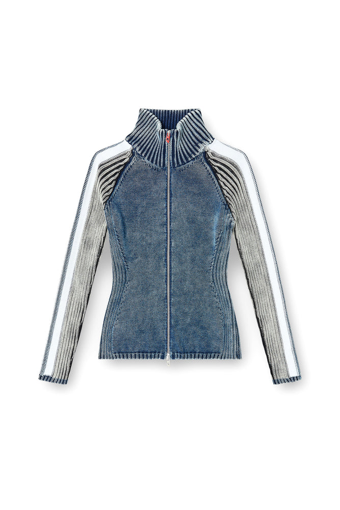Zip-up cardigan with sporty bands (4)