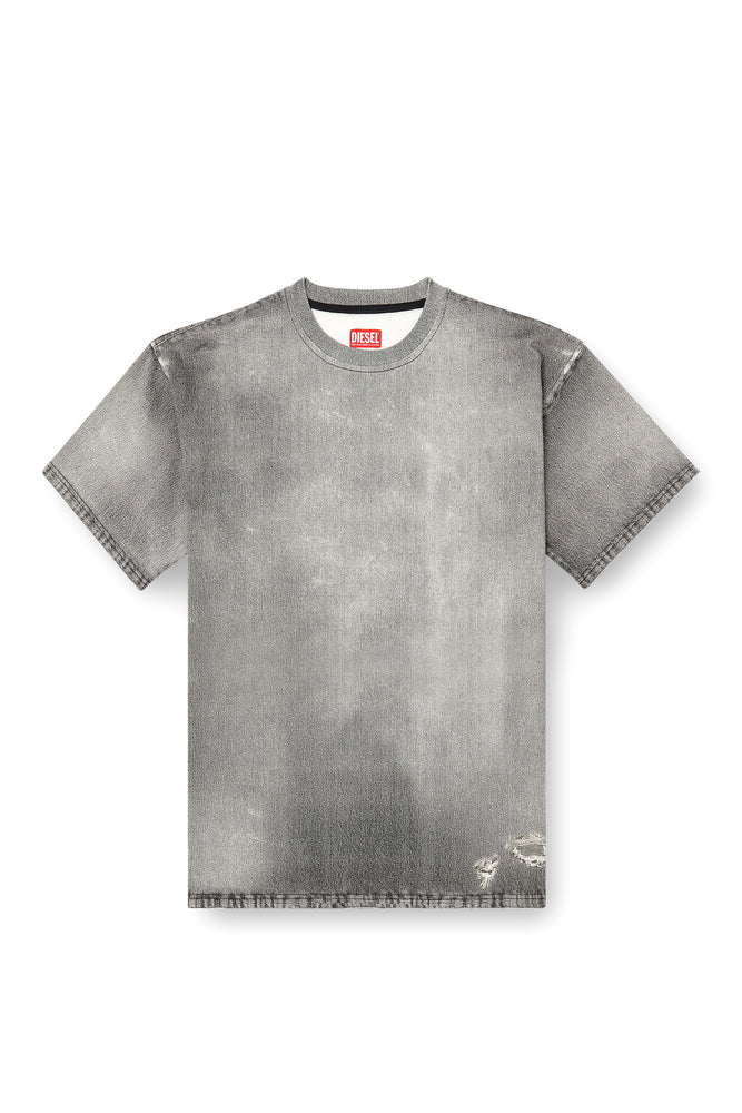 Denim T-shirt with trompe l'oeil treated effect (3)