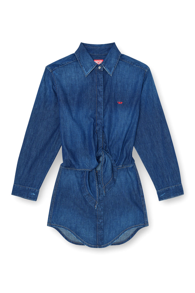 Short dress in clean-wash denim (4)