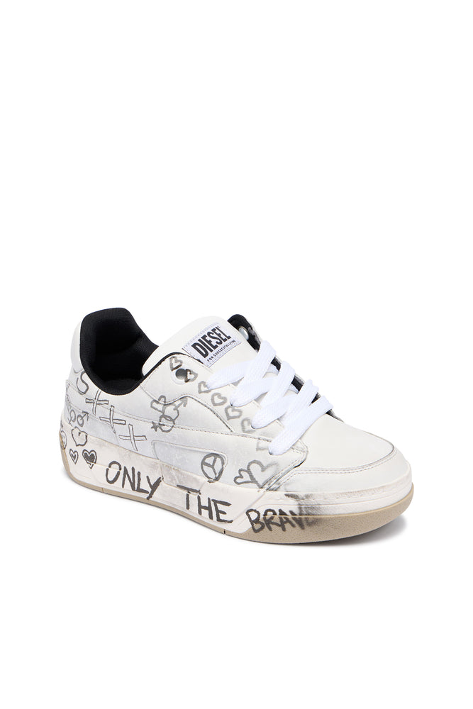 D-Ollie-Leather sneakers with graffiti print (4)