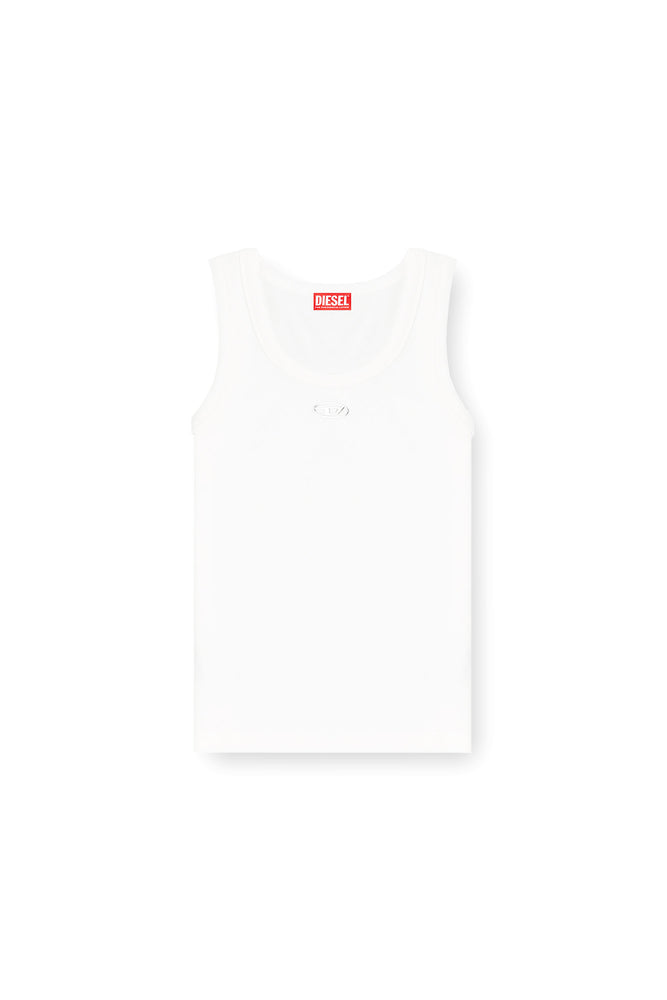 Slim ribbed tank top with metallic Oval D (3)