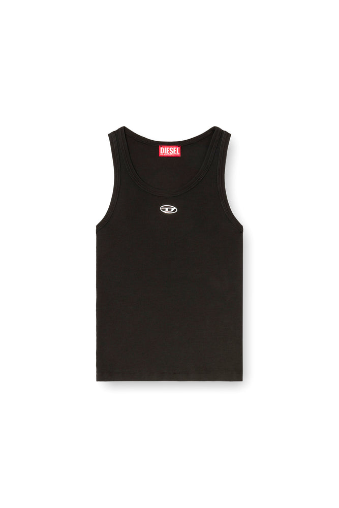 Slim ribbed tank top with metallic Oval D (3)