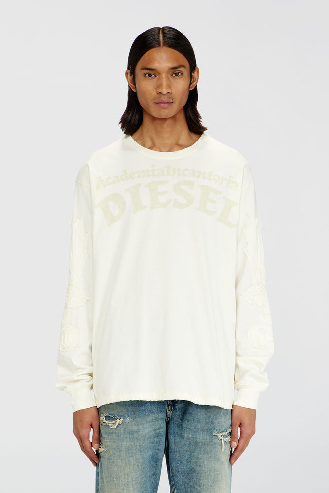 Long-sleeve T-shirt with prints and patches