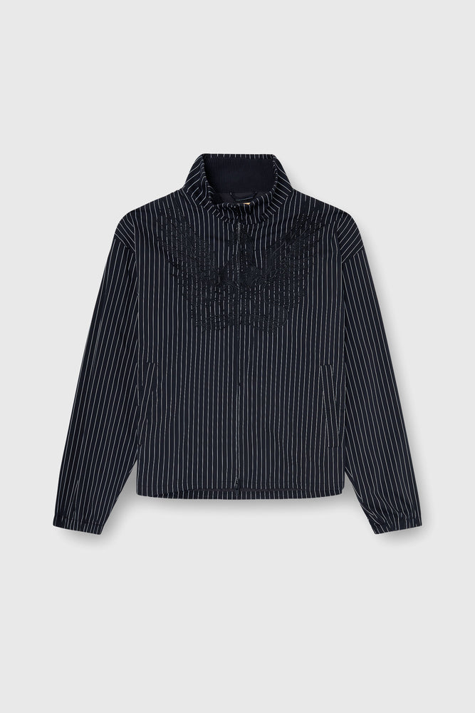 Nylon pinstripe Jacket with Phoenix embroidery (4)