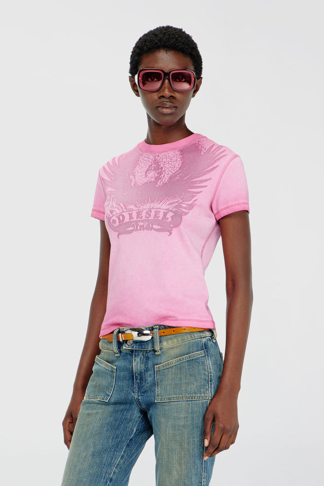 Slim T-shirt with dévoré Phoenix