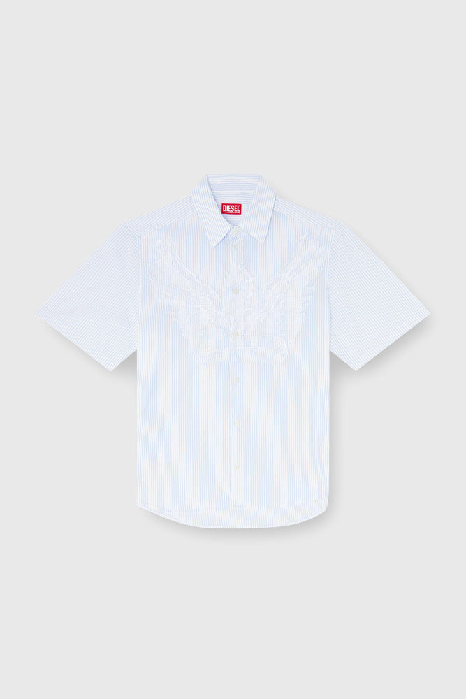 Striped poplin shirt with embroidered patch (3)