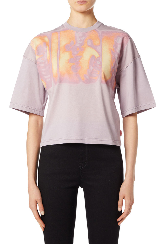 Cropped T-shirt with digital print