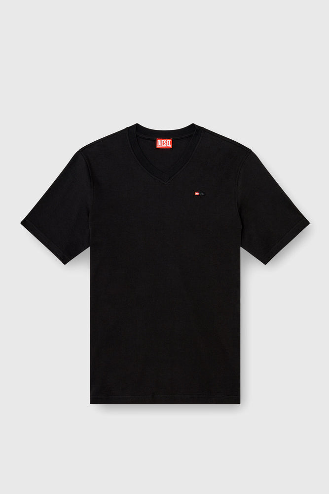 V-neck T-shirt with micro logo embroidery (3)