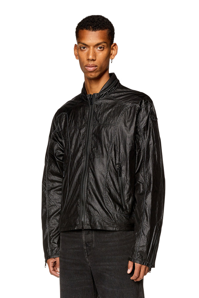 Nylon jacket with contrast detailing