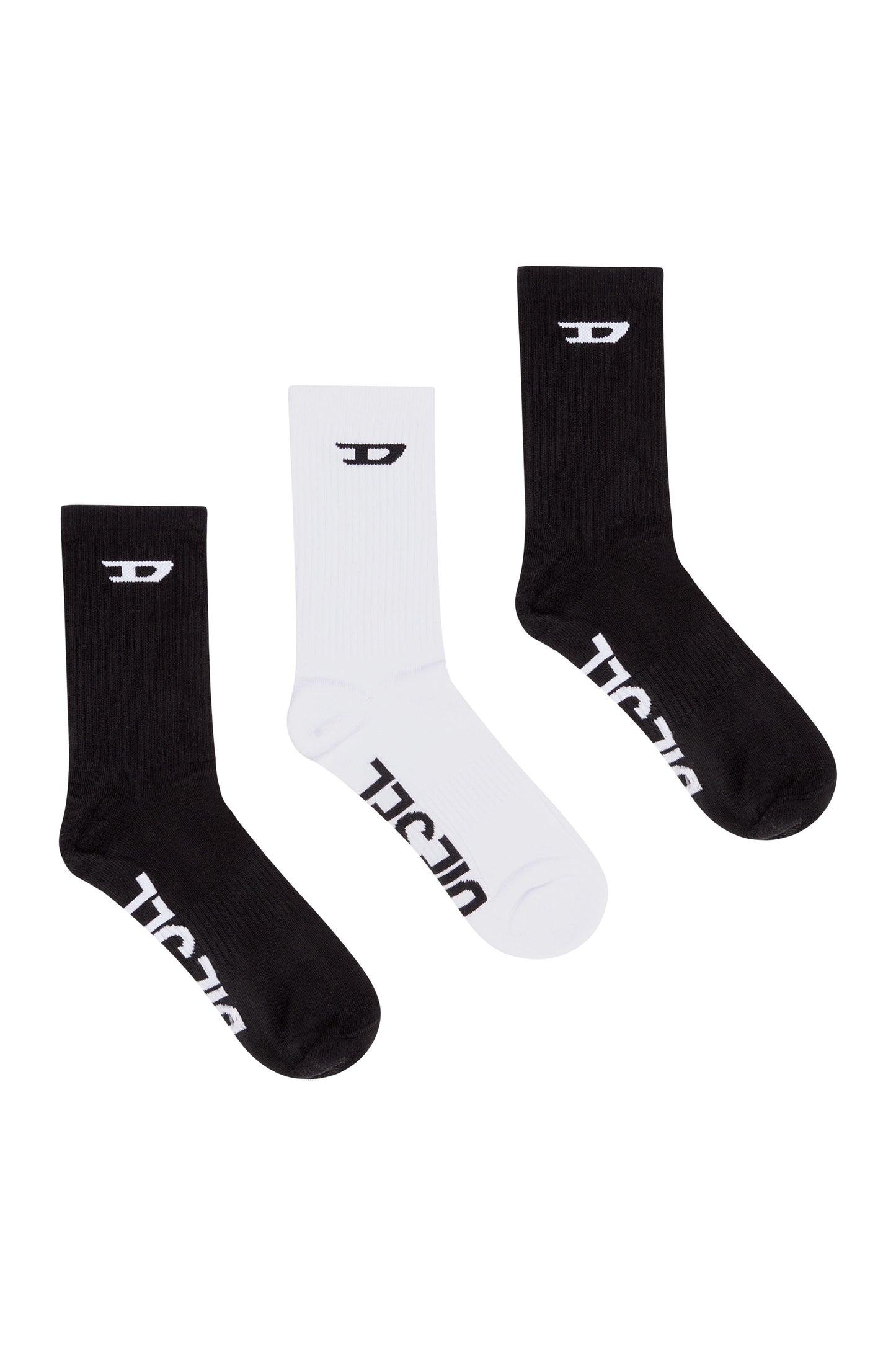 Three-pack ribbed socks with D logo & 8058992455416 & 8058992455409 & 8058992455393