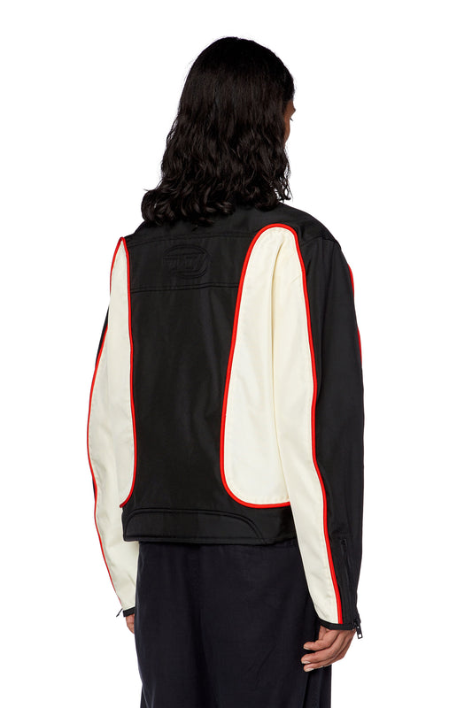 Biker jacket in colour-block nylon (1)